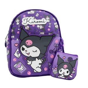 Kuromi Licensed Products Kids 10.5" Mini Backpack & Coin Purse NWT Gift Ready